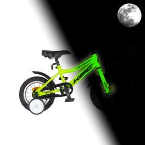   KPC FluoBike Raptor dinós VILÁGÍTÓS 12 neonzöld fluoreszkáló gyermek kerékpár