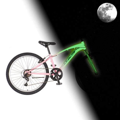 KPC FluoBike Bloom VILÁGÍTÓS 24 rózsaszín fluoreszkáló gyermek kerékpár