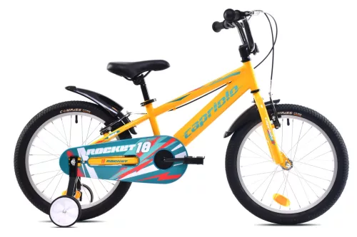 Capriolo Rocket 18" hátra tekerhető gyerek kerékpár Sárga