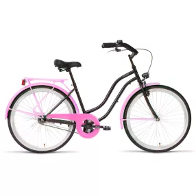 Koliken Cruiser kontrás női kerékpár Fekete-Rózsaszín