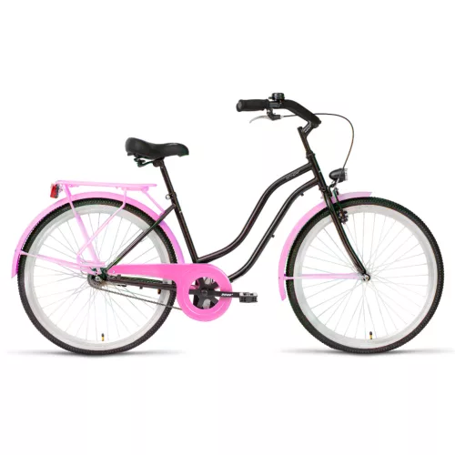 Koliken Cruiser kontrás női kerékpár Fekete-Rózsaszín