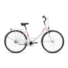   Biketek Jázmin 28 kontrás városi kerékpár Fehér-Rózsaszín