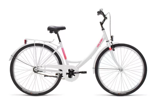 Biketek Jázmin 28 kontrás városi kerékpár Fehér-Rózsaszín