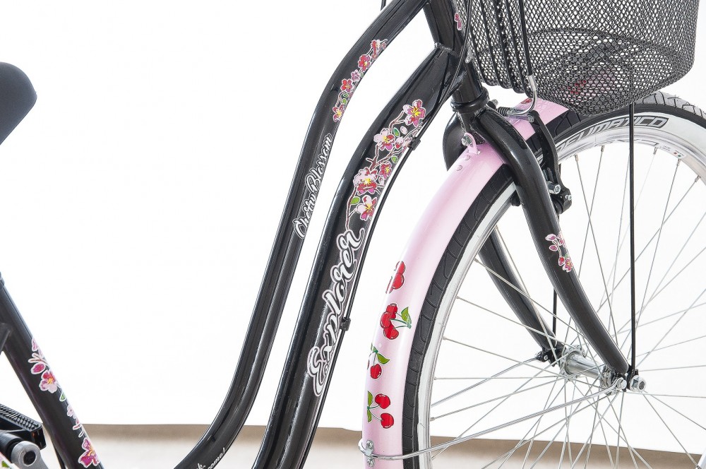 Explorer Cherry Blossom kontrás városi kerékpár Fekete